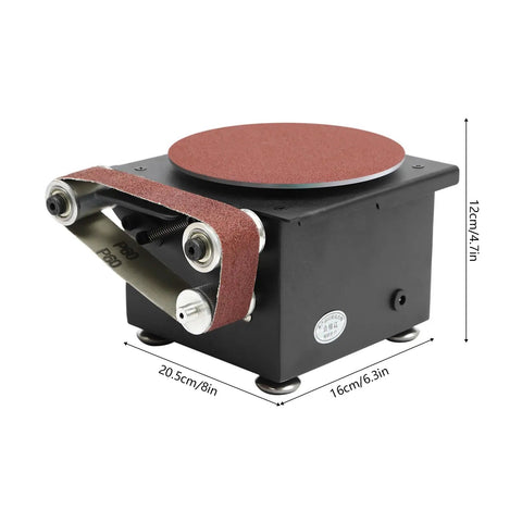 Versatile Mini Belt Disc Sander With 6-Inch Sanding Wheel And Small Grinder For Wood Metal Working, compact bench tool.