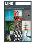 Poster showing visual examples of line in photography, part of 7 Poster Elements Of Photography Set For Art Classrooms 12x18 USA made.
