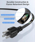 Replacement Three Prong Power Cord For Instant Pot And Most Kitchen Appliances 3 Foot Cable No Fuss Plug And Play.