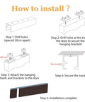 Installation guide for Heavy Duty Aluminum Sliding Door Track Kit For Bifold And Interior Partition Systems Featuring Knockout Durability And Silky Smooth Swivel Caster Rollers 10 Feet Long.