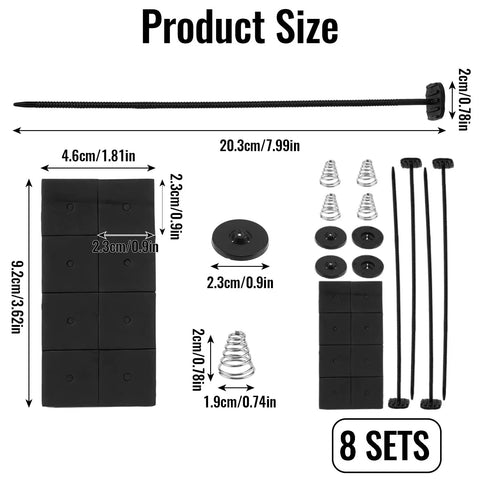 Product size of Eight Set Radiator Fan Zip Ties Kit With 160 Pieces For Universal Car Engine Cooling Mounting details