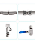Sturdy Stainless Steel Shower Hose Extension Connector 1/2 To 1/2 No Leaks Fitting For Hooking Up Two Hoses Heavy Duty G1/2 Inch Joint Solid One Piece Design