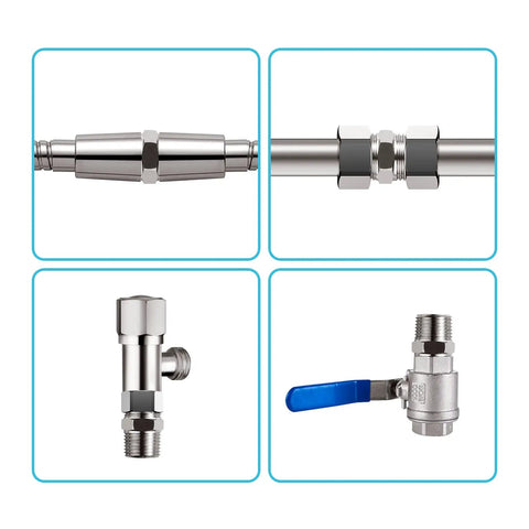 Sturdy Stainless Steel Shower Hose Extension Connector 1/2 To 1/2 No Leaks Fitting For Hooking Up Two Hoses Heavy Duty G1/2 Inch Joint Solid One Piece Design