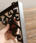Rock Solid Vintage Cast Iron Shelf Brackets With Ornate European Scroll Design and Heavy Duty Floating Wall Mount Support
