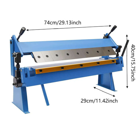 Heavy Duty 24 Inch Box And Pan Brake Built Tough with adjustable levers and inch measurements for precise sheet metal bending.