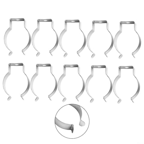 Ten Piece Stainless Steel Spring Terry Clips For Tool Organization In Garage Cabinets Securely Hang Tools Brooms And Brushes