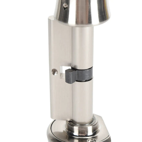Keyless Smart Cylinder Lock Featuring Touchscreen Keypad And Smartphone App Access Night Bolt Security For Wood And Glass Doors No Sweat Emergency Power Backup close-up view of the locking mechanism.