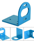Blue metal RC motor mounting bracket, L-shaped adjustable base for 540/3660/3650 motors.