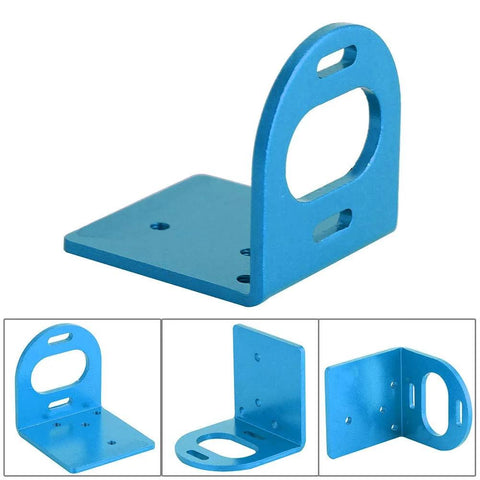 Blue metal RC motor mounting bracket, L-shaped adjustable base for 540/3660/3650 motors.