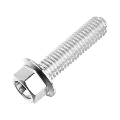 Super Tough Titanium Grade 5 Flange Hex Head Bolts M5x20mm Pack Of 6 For Bicycle, Car And Motorcycle Upgrades, Lightweight, Corrosion Resistant