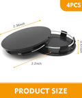 Upgrade Your Ride With These Universal Car Wheel Center Caps, 2.36 Snap In Design Fits Any Vehicle, Rust Proof Abs Plastic Hub Covers Set Of Four showing dimensions 2.36in and 2.2in.