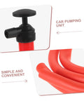 Automotive Fluid Extractor Pump 2 Piece Set Manual Oil Change Transfer For Cars Brake Fluid And Engine Oil Multi Vehicle Use Easy Change Tool Great For Home Garages And Pro Shops black hand pump with red hose