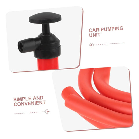 Automotive Fluid Extractor Pump 2 Piece Set Manual Oil Change Transfer For Cars Brake Fluid And Engine Oil Multi Vehicle Use Easy Change Tool Great For Home Garages And Pro Shops black hand pump with red hose