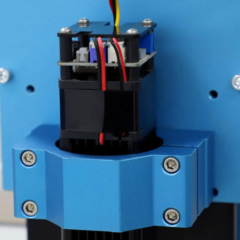 Heavy Hitting 3 Axis CNC Router Machine With 500W Air Cooled Spindle close-up of the motor assembly and connections for precision control.