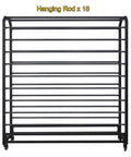 Vinyl Wrap Rack With Lockable Wheels, 12 Rods Fabric Organizer, 175cm Adjustable Storage Cart For Auto Shop And Craft Supplies, Heavy Duty Metal Frame, Customizable Rod Spacing For Rolls, front view