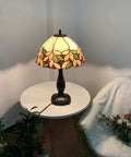 Pink Wisteria Tiffany Style Stained Glass Table Lamp With Warm White Glow Handmade 14 Inch Wide By 22.5 Inch Tall E26 Bulb Not Included