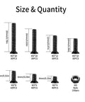 390 Pcs M3 Flat Head Countersunk Cross Machine Screws And Nuts Set In Black Steel For Electronics, DIY Projects, Robotics And Hobby Builds With Hex Nuts Kit For Strong Easy Mounting. Size chart with M3 screws and nuts