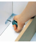Using the Tang-Thru Screwdriver Set 8-Piece With EVA Foam Case on a metal bracket, showing durable tang-thru design.