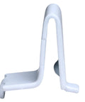 20 Pack Adjustable White Steel Pilaster Shelf Support Clips For 255 Series Pilasters, showcasing a single clip side view.