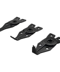 Close-up view of three interchangeable jaw tips for Go To Five Piece Interchangeable Jaw Snap Ring Plier Set With Straight 45 Degree And 90 Degree Angles.
