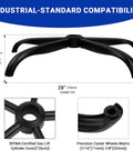 Heavy Duty 28 Inch Office Chair Base Replacement For Most Chairs 2400 Lbs Capacity Matte Black Metal Legs With Universal Casters Sockets Fits Seven Sixteenth Inch By Seven Eighth Inch Casters And Two Inch Gas Cylinders For Swivel Gaming Chairs showcasing metal legs and caster sockets.