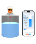 Smart WiFi Radar Level Sensor for Water and Oil Tanks, Remote Tuya Smart Life App Monitoring with image of sensor and app interface