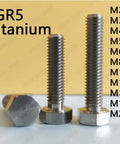 Top Tier Titanium Gr5 Hexagon Bolts Pack Of 5 M20 X 80mm High Strength Metric Fasteners Rigged For Heavy Duty Truck Work And Garage Restos Corrosion Ready Grip showing size M2 to M20