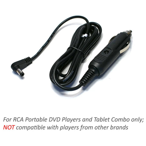 Car Charger For RCA Portable DVD TV Combo Players And Celestron Telescopes, Dual Screen 12V Power Cord, 6.5 Ft Cable