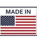 "Made in USA" label with American flag shown on product packaging.