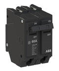60 Amp Double Pole Circuit Breaker For 120/240V Panels With 10 kAIC Interrupt Rating - Thermal Magnetic Plug-On Load Center Breaker For Residential And Commercial Safety Beefy Protection, black ABB unit