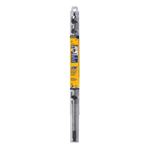 WeldTec Ship Auger Bit 1 Inch Diameter By 17 Inch Length With Wide Flutes And 7 Sixteenth Inch Quick Change Impact Shank in packaging