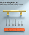 12 Pack 5 Inch Gold Cabinet Pulls Solid Aluminum Construction Fade Resistant Finish Durable Drawer Handles with screws and ruler