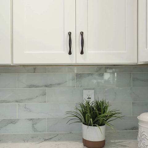 Kitchen cabinets with Oil Rubbed Bronze Cabinet Pull Handle Six And A Quarter Inch Length Five Inch Center To Center Traditional Classic Style.