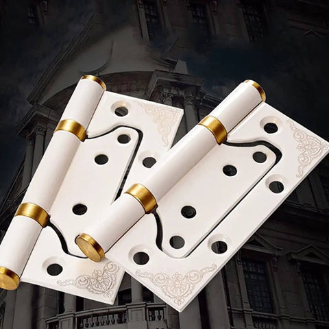 Stainless Steel Hinges Set 10 Pack White Bearing Hinges For Interior Doors and Cabinets, durable design with gold accents