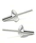 Large Flange Aluminum Blind Rivets Three Sixteenths By One Half Inch 5x13mm 100 Piece Set For Sheet Metal Plastic And Wood