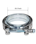 3.5 Inch Stainless Steel V Band Clamp Kit with male and female flanges for turbo exhaust systems, leak-free connection