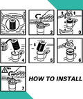 Installation guide for Mercedes Benz Oil Filter Direct Replacement For OE 0001802609 showing 7-step process illustration.
