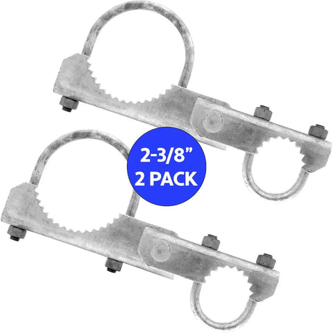 Heavy Duty 180 Degree Gate Hinge For Chain Link Fence Fits 2 Seven Eighths Inch Gate Posts And One And Five Eighths Inch To One Seven Eighths Inch Gate Frames Includes U Bolts And Two Hinges For Commercial Use, 2 pack shown