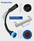 Outboard Ignition Wiring Harness Adapter 8 Pin To 14 Pin For Mercury Mariner Quicksilver Mercruiser, plug details