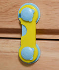 Close-up of 5 Pack No Drill Adhesive Cabinet Locks For Kitchen Cabinets, Drawers, And Refrigerator Doors, child safety latch
