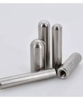 Stainless Steel Internal Thread Dowel Pins Set With M3 To M6, cylindrical pins showing smooth finish and female tapped end