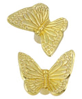 Butterfly Drawer Knobs Set Of 6 In Dope Gold Brass Finish For Cabinets
