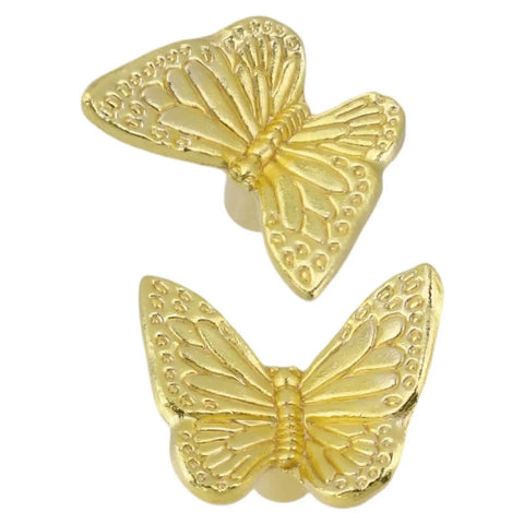 Butterfly Drawer Knobs Set Of 6 In Dope Gold Brass Finish For Cabinets