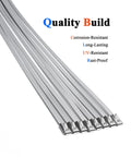Close-up of Heavy Duty Stainless Steel Cable Tie Tool Kit with 100 Pack 11.8 Inch Self Locking Metal Zip Ties, corrosion-resistant.