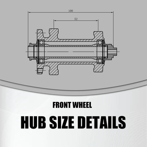 Diagram of front hub size details for 700C Carbon Hub Wheelset With Disc And Rim Brakes, 40mm Deep Clincher, Lightweight Build