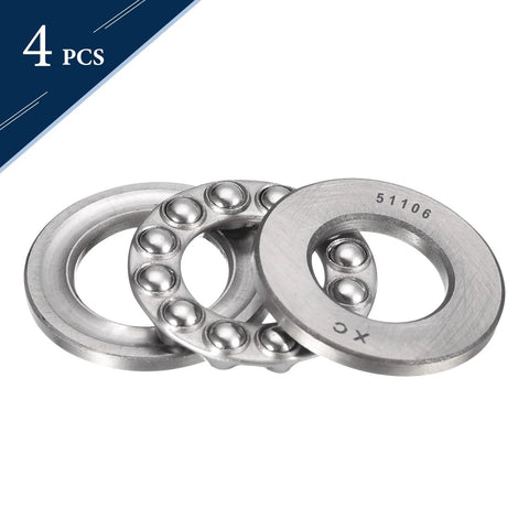 HiPicco thrust ball bearings, 4 pcs, chrome steel, 30x47x11 mm ABEC3 single-row