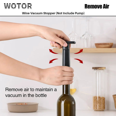 Keep Your Wine Fresh With Silicone Vacuum Stoppers No Fuss Reusable Bottle Sealer Set Wine Saver Vacuum Sealers 12 Pack Black Works With Any Vacuum Pump Not Included, person using wine vacuum stopper on bottle