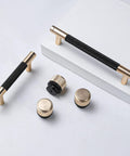 Knurled Aluminum Cabinet Handles Set, 12 Pack, 4 Inch Length, 3 Inch Center, Gold and Black Oxidation Finish with Diamond Pattern Pulls