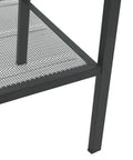 Close-up of Industrial 4-Tier Metal Ladder Bookcase in Anthracite shelf, showcasing powder-coated steel frame