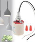 Ceramic E26 Light Socket With 10 Inch Lead Wire Porcelain Medium Base Lamp Holder For Halogen Incandescent And LED Bulbs Pack Of Four